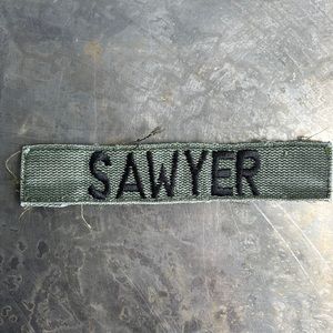 SAWYER Embroidered Vintage ‘Army Green’ Military Name Tape Patch